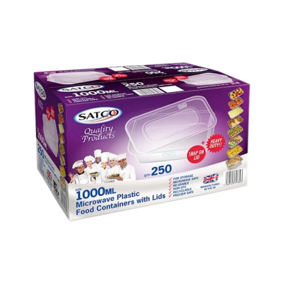 Satco 1000ML Clear Containers  250pk